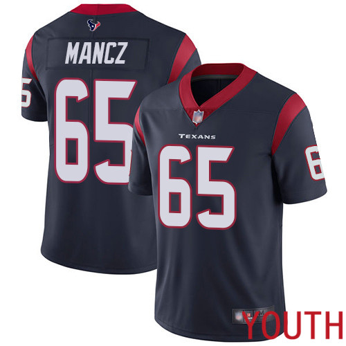 Houston Texans Limited Navy Blue Youth Greg Mancz Home Jersey NFL Football #65 Vapor Untouchable